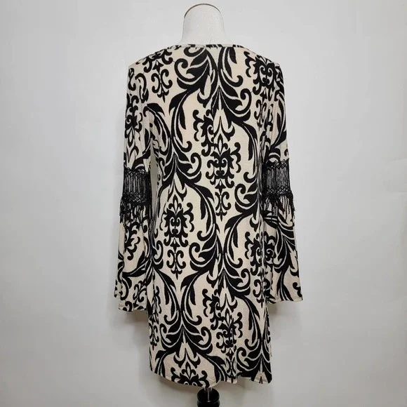 Boho, Hippie, Peasant Crochet Dress Black Medium. - Picture 11 of 12